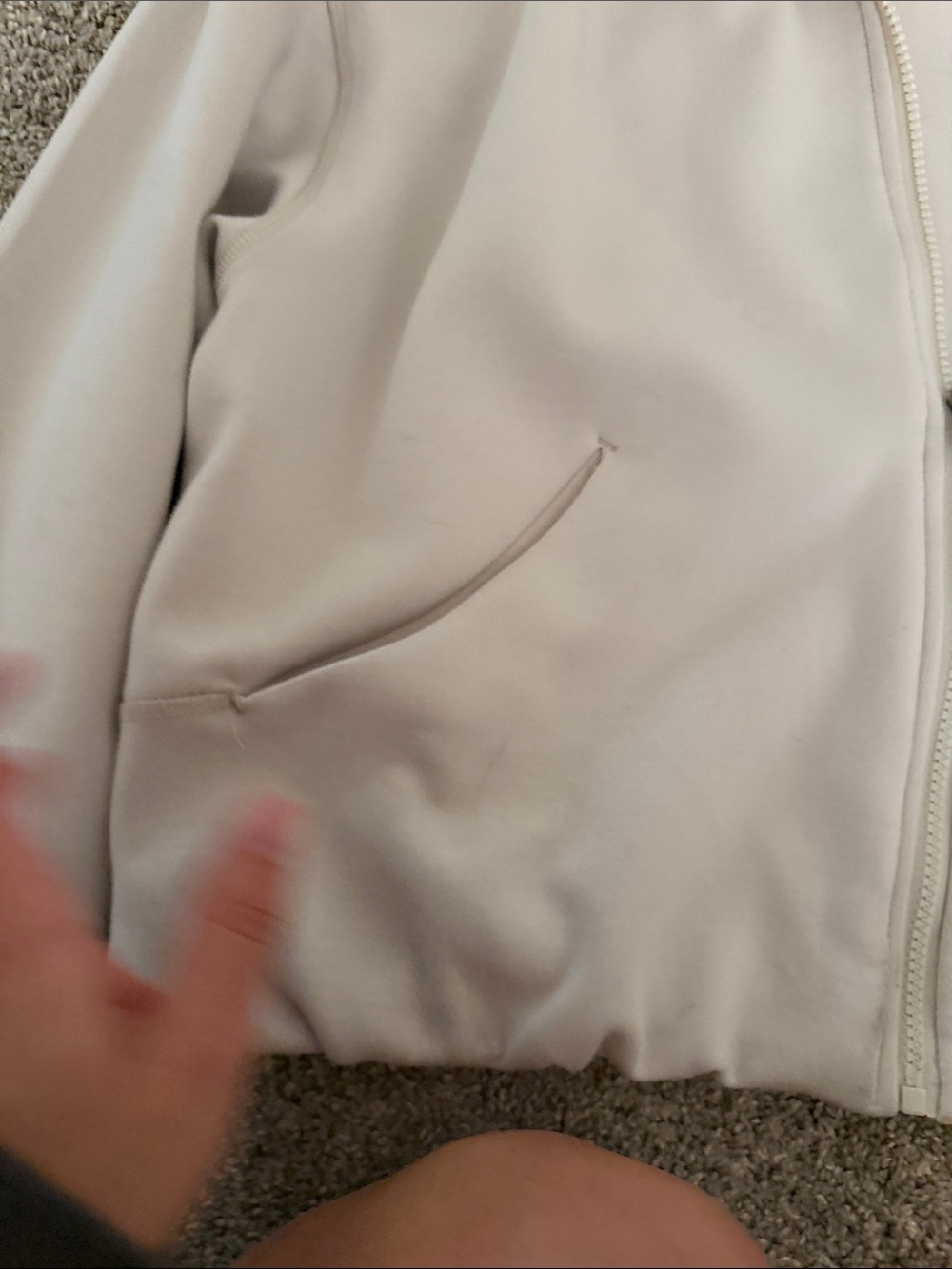 Spyder Light Cream Zip-Up Hooded Sweatshirt - Picture 3 of 4